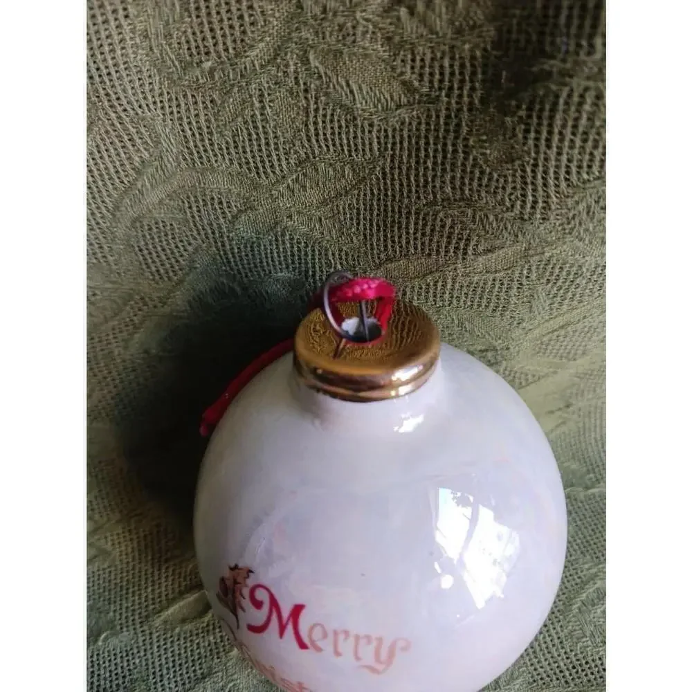 Vintage Chickadee Ceramic Ornament Christmas